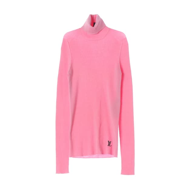 루이비통 슬림핏 리브드 터틀넥 니트