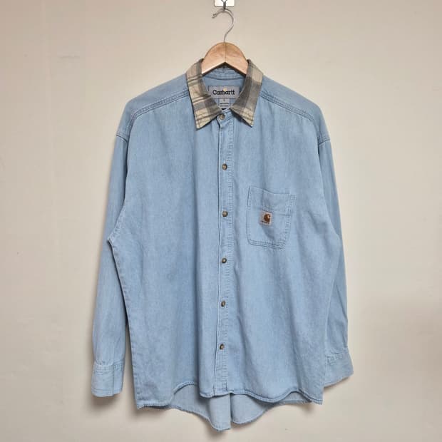 칼하트Carhartt 카라 배색 데님 셔츠 L사이즈 - S267
