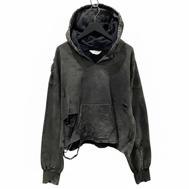 ANCELLM 24AW AGING CRASH HOODIE