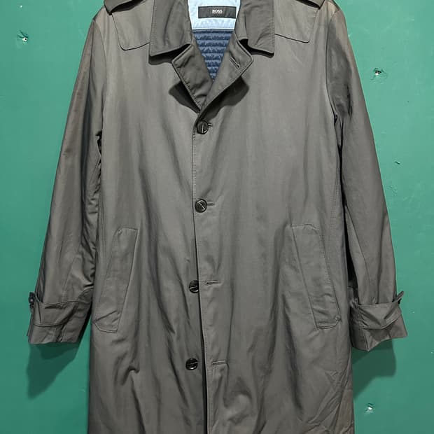 보스 트렌치코트 다크그레이100
