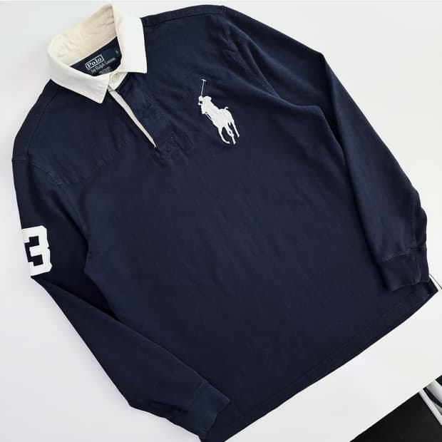 Polo  폴로 랄프로렌 90,s 빅포니 자수 럭비티