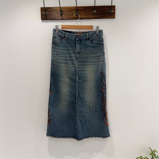 빈티지 자수 청치마