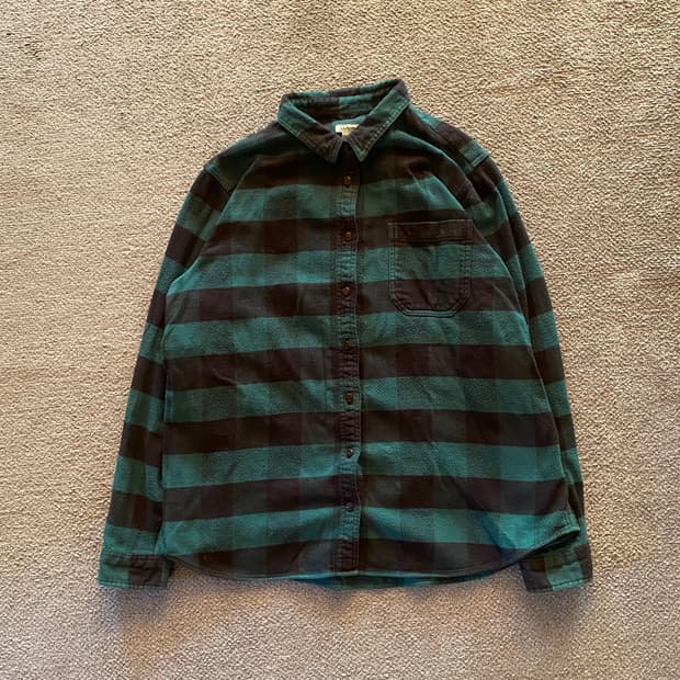 LLBean 엘엘빈 플란넬 럼버잭 그린 플레이드 XL