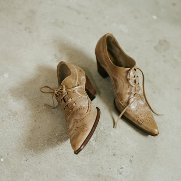 brown western ankle heel