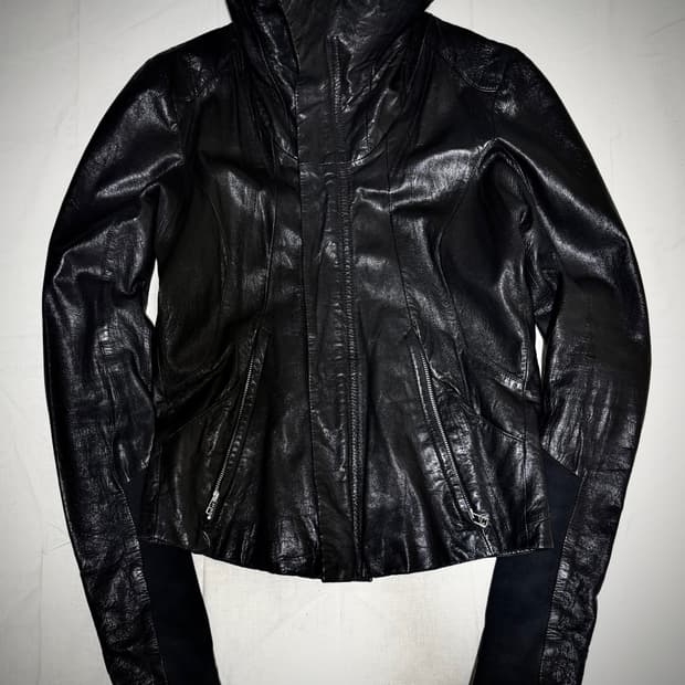 Ekam high neck Leather jacket