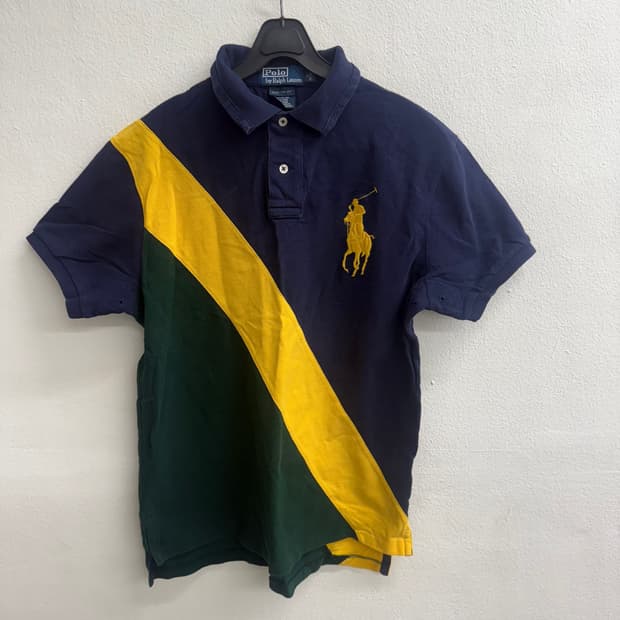 폴로 랄프로렌 반팔 배색 카라티 (M)