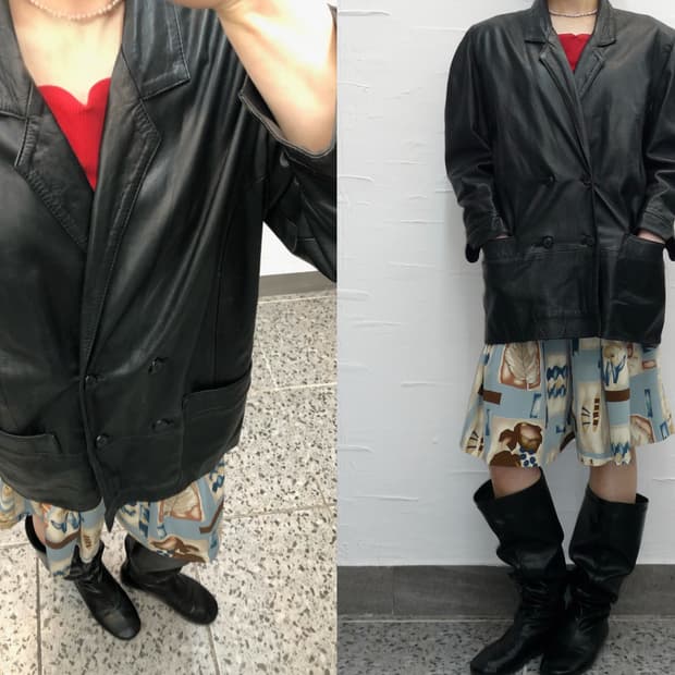 Overfit vintage leather jacket