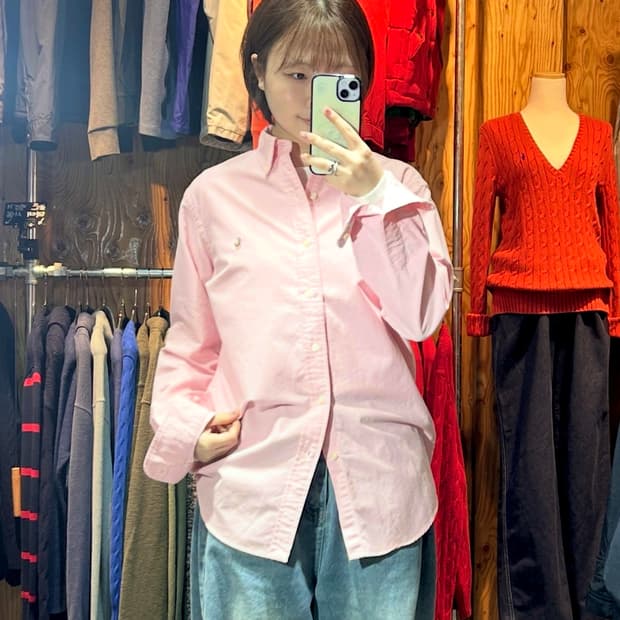 S 폴로랄프로렌 클래식핏 베이비핑크 코튼 셔츠