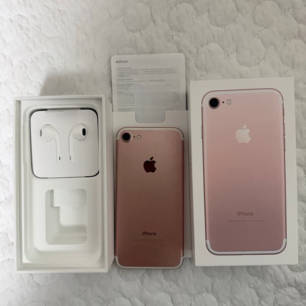 무음📱아이폰7 로즈골드 풀박 (+이어폰)