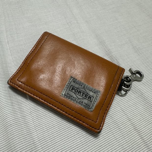 요시다포터 프리스타일 코인케이스 카멜