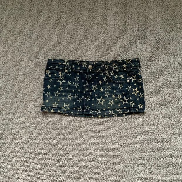 Vintage star denim mini skirt