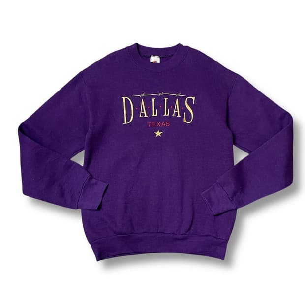 프룻오브더룸 퍼플 기모 맨투맨 M