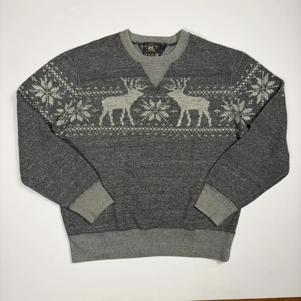 더블알엘 바이 랄프 로렌 순록 노르딕 니트 스웨터