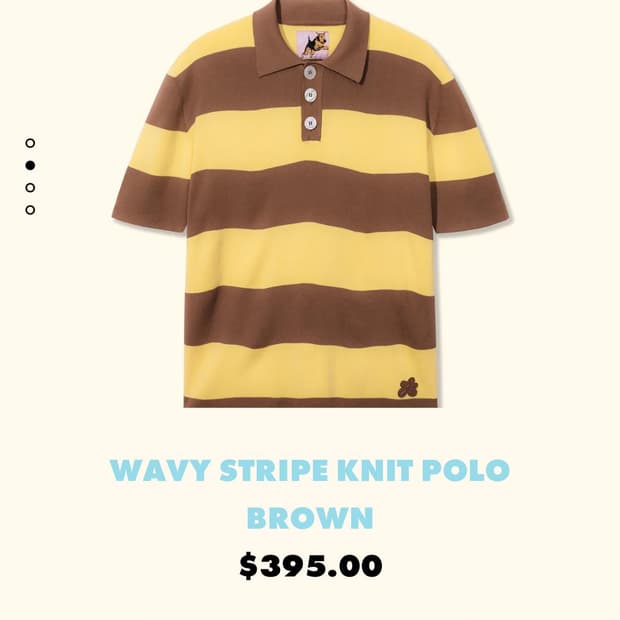 골프 르플레르 Season 2 웨이비 스트라이프 니트 폴로 셔츠 브라운