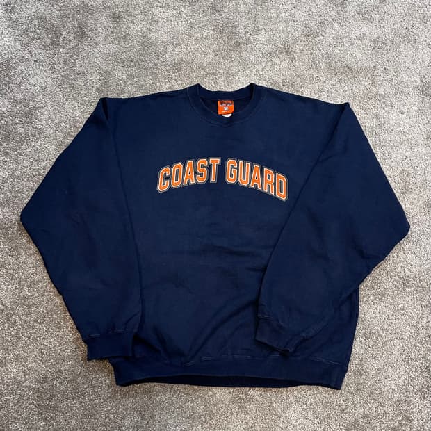 USA 빈티지 코스트가드 네이비 크루넥 스웻셔츠L