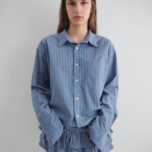 [S]기마구아스 JEREMY 체크 셔츠/블루