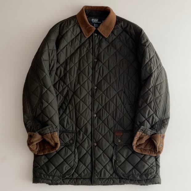 폴로 랄프로렌 코듀로이 카라 퀼팅 자켓 M 