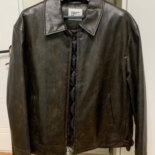 에잇세컨즈 레더 온스 점퍼 M