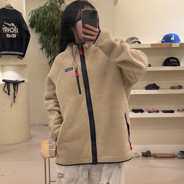 파타고니아 아이보리 플리스 집업 U366