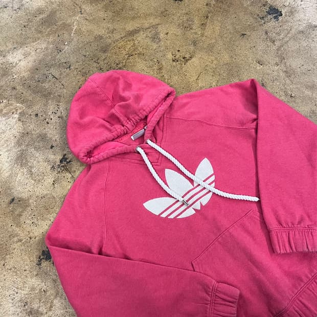 아디다스 핑크 로고 후드티 95