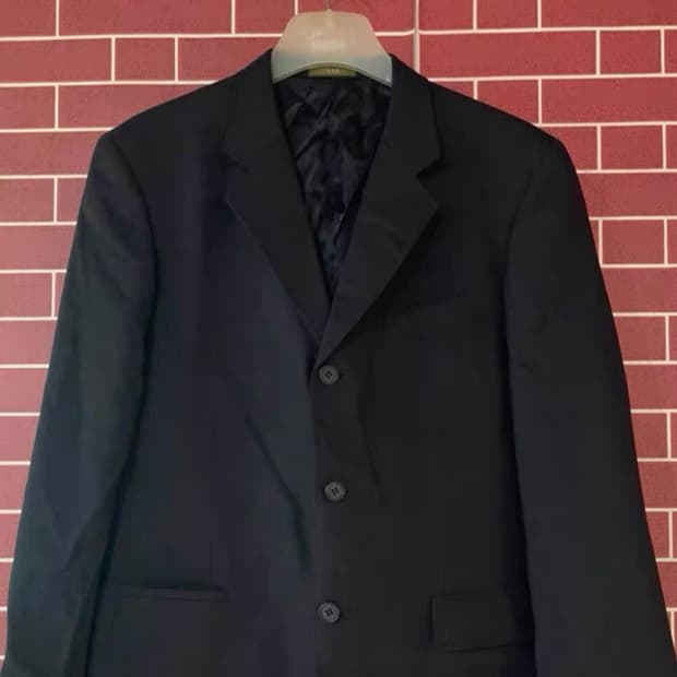 A.A.R 빈티지 블랙 스트라이프 테일러드 블레이저