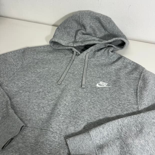 M 나이키 그레이 스몰로고 후드티