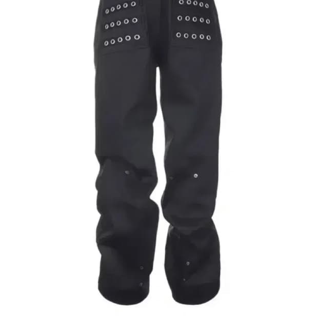 비엑세스 Eyelet Button Black Jeans  2
