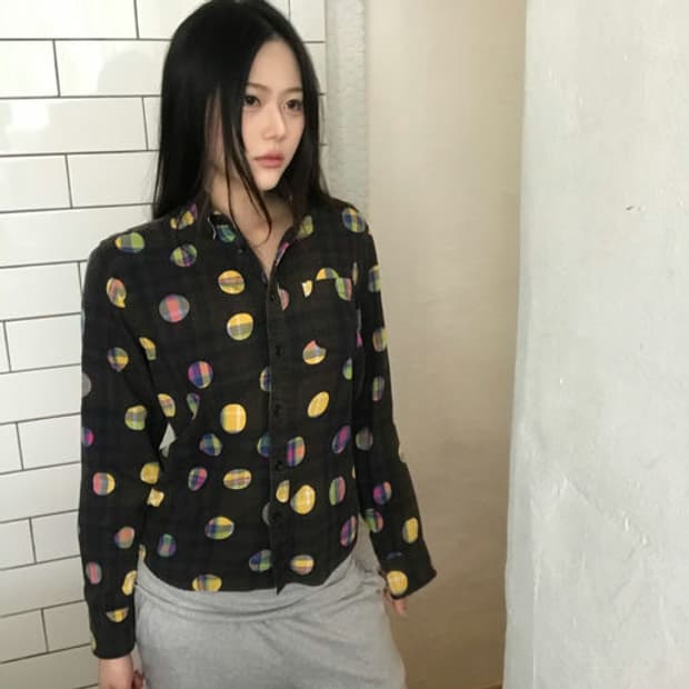 그라니프 미니멀 도트 패턴 패턴 셔츠 