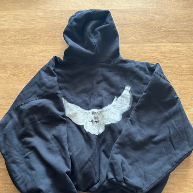 이지 갭 도브 후드 워시드 블랙 S