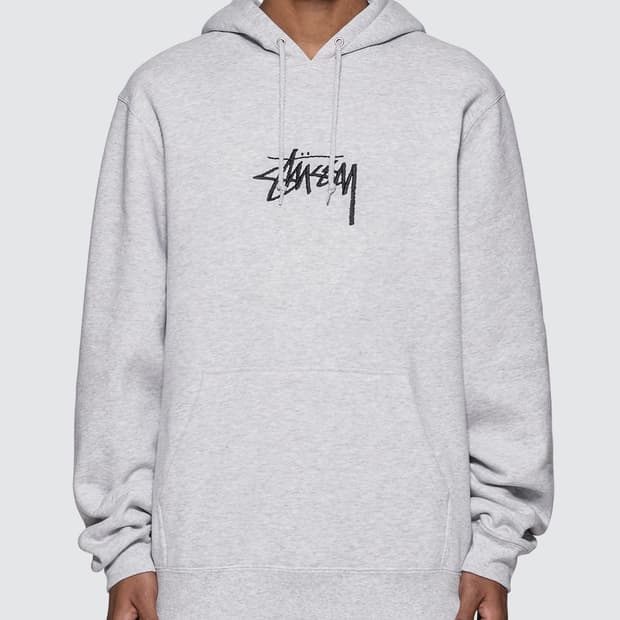 [m] 스투시 자수 기모 후드티 그레이