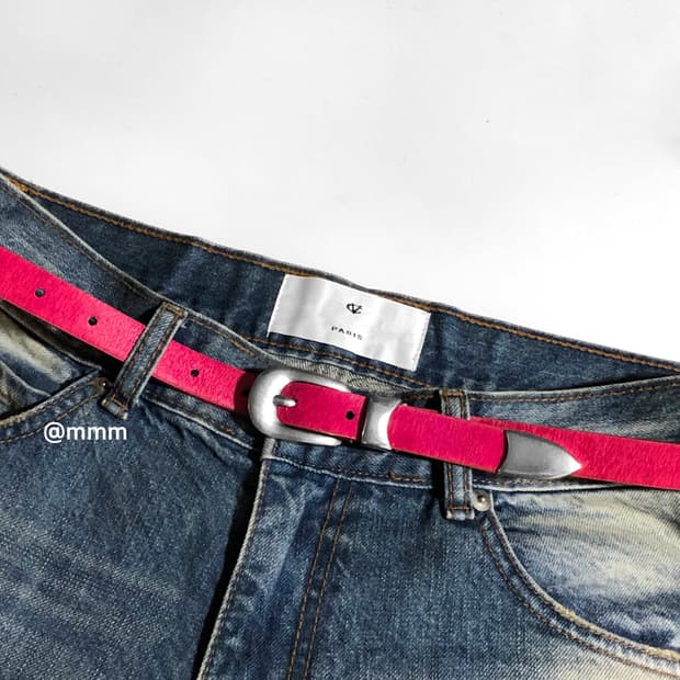 [Unisex] 송치털 카우헤어 웨스턴 벨트