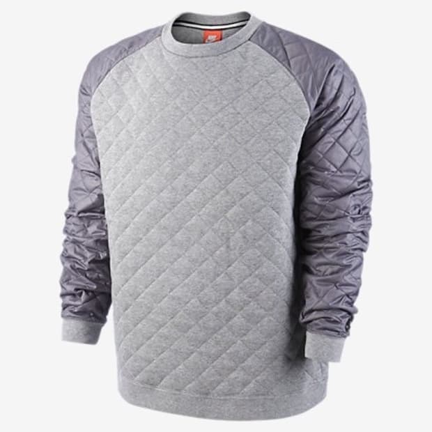 나이키 원터라이즈드 퀄팅 크루 맨투맨 그레이 L