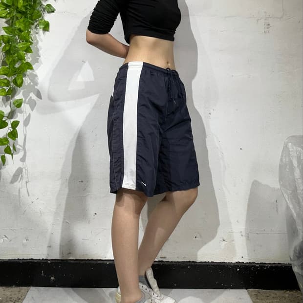 00s 나이키 네이비 버뮤다 와이드 추리닝 반바지 농구 트랙 팬츠 M