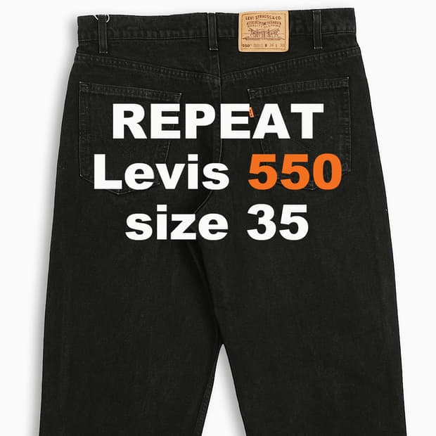 리바이스 550 오렌지탭 흑청 90s USA 35인치 OR55036117