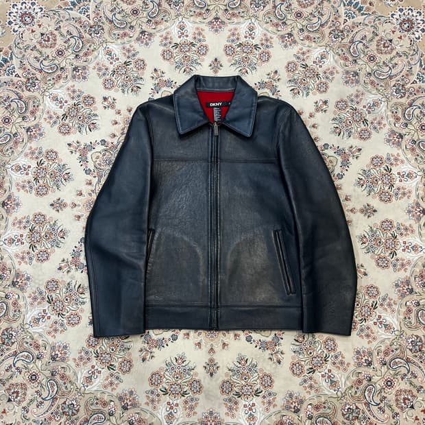 DKNY 리얼 레더 워크 자켓
