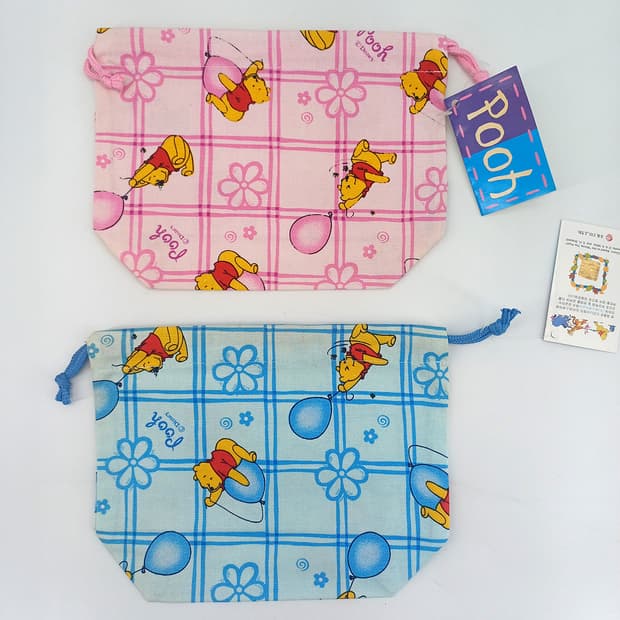 파우치 가방 곰돌이 푸 위니더푸 분홍 파랑 월트디즈니 [고전문구]