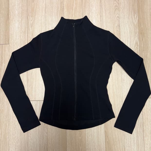 다이애그널 스트레치 슬림 라인 집업 블랙