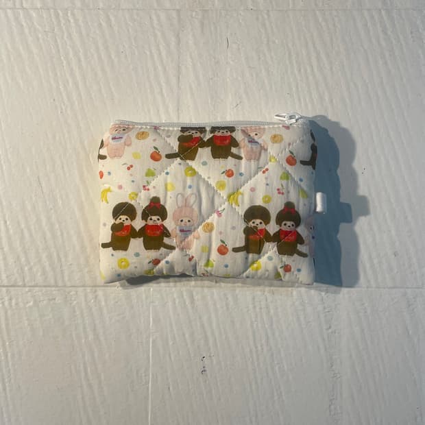 [ 핸드메이드 ] 몬치치 과일 원단 미니 지퍼 카드지갑