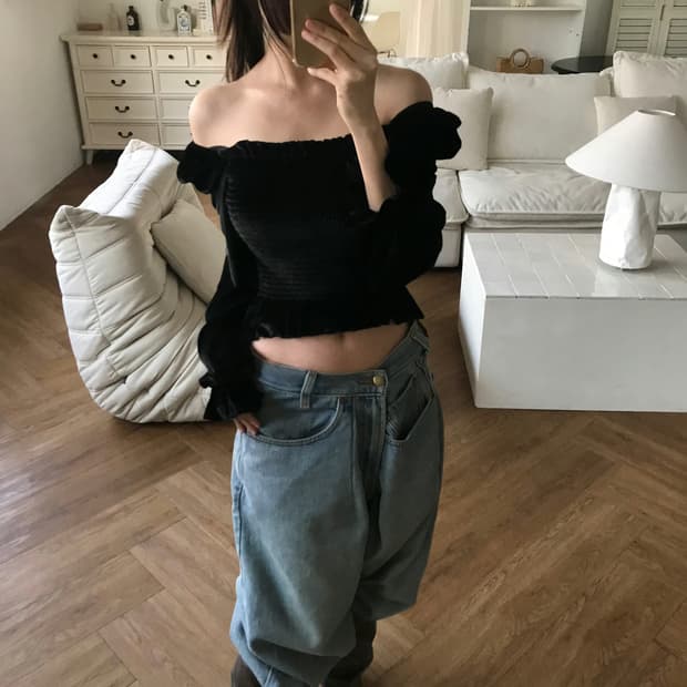 vintage velvet smoke top