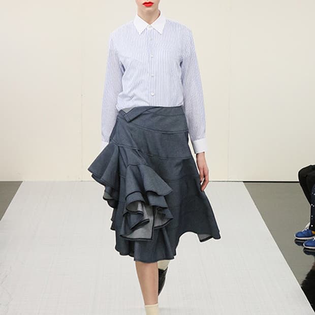 Ruffle Docking Patchwork Skirt