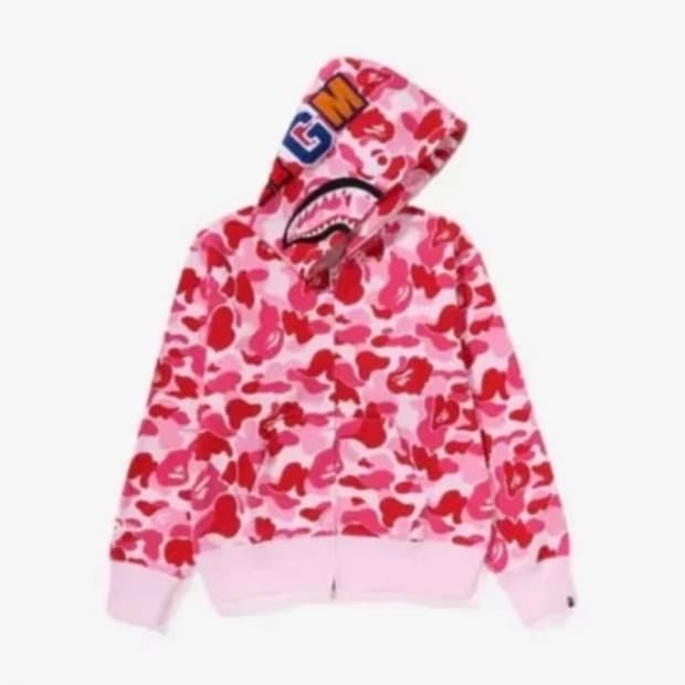 베이프 ABC 카모 핑크 샤크후드