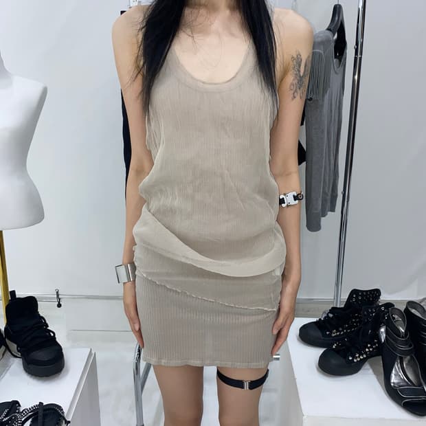Sheer Silk & Modal Layered Grunge Top
