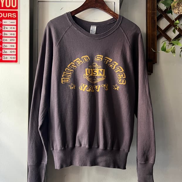 [M]WAREHOUSE 웨어하우스 USN 미 해군 스텐실 스웻셔츠