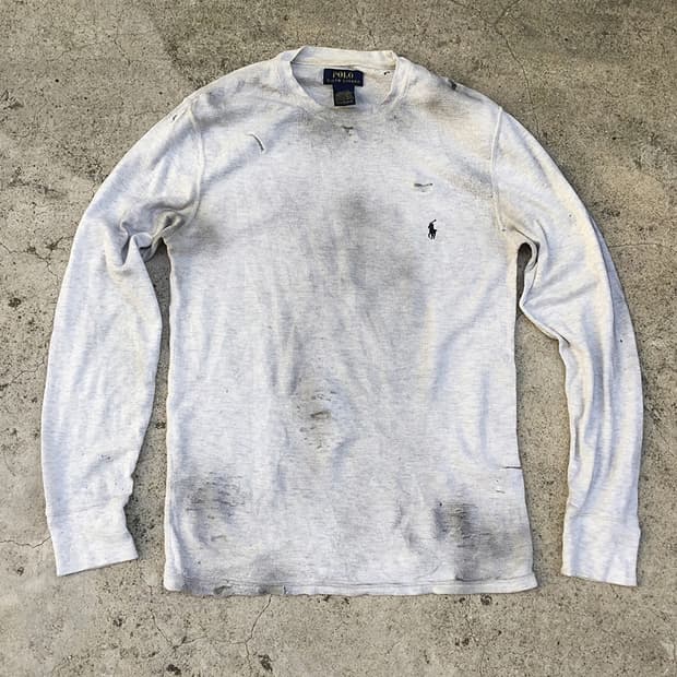 POLO RALPH LAUREN DISTRESSED WAFFLE LS