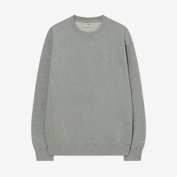 [새상품] M) 커버낫 시그니처 심볼 맨투맨 멜란지 그레이