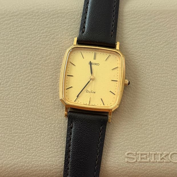 Seiko 세이코 쿼츠 Dolce 토노 블랙 카보숑 1989