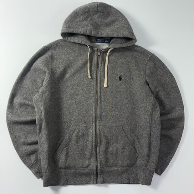 Polo  폴로 랄프로렌 자수 코튼 다크그레이 후드집업 