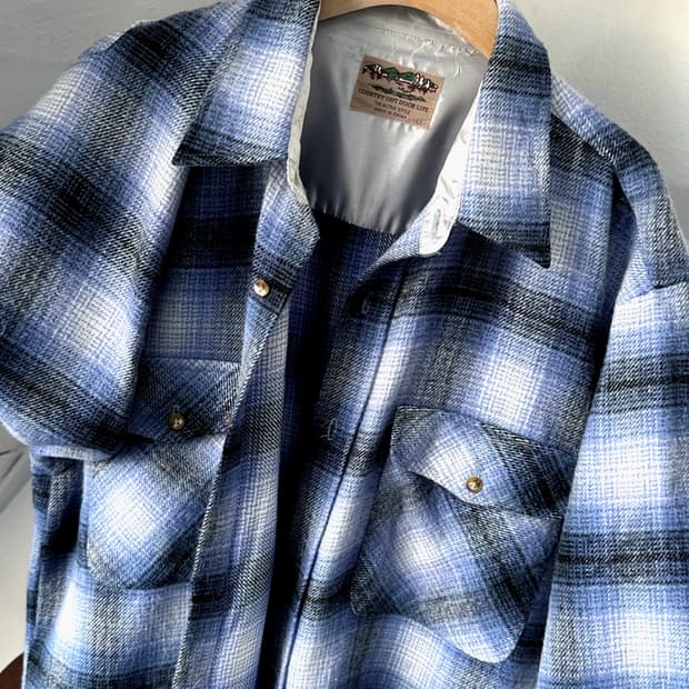 Acrylic woven check work shirt