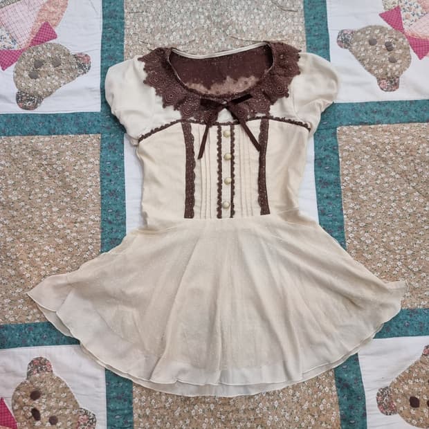 Liz Lisa(리즈리사) 초코 레이스카라 플레어 원피스