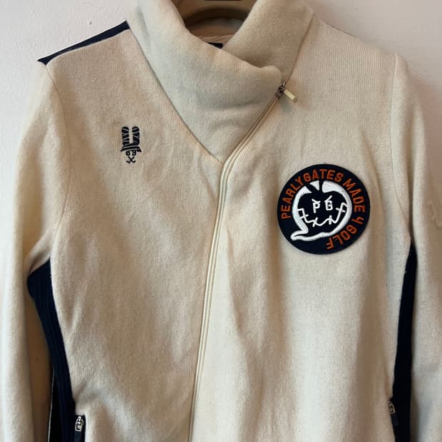 파리게이츠 여성 아이보리 울방풍집업점퍼 패딩니트점퍼